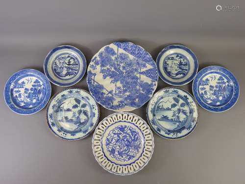 Antique 18th and 19th Century Blue and White Plates