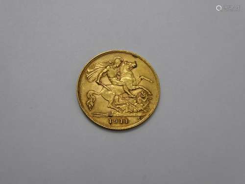 A George V 1911 Gold Half Sovereign