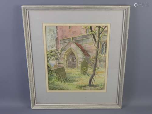 W.S. Blackshaw, Water-colour painting of an Old Church (possibly Sussex)