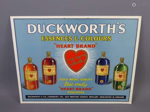 A Reproduction of a Vintage Advertising Sign, 'Duckworths Essences & Colours'