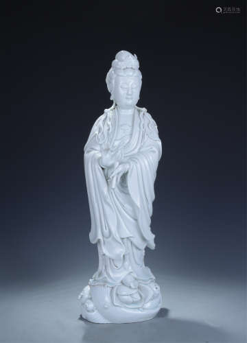 CHINESE PORCELAIN CHINE DE BLANC DEHUA STANDING GUANYIN QING DYNASTY