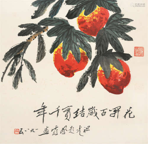 新凤霞（1927～1998） 天寿 立轴 纸本
