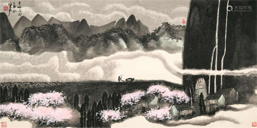 陈平（b.1958） 晋昆山村 镜片 纸本