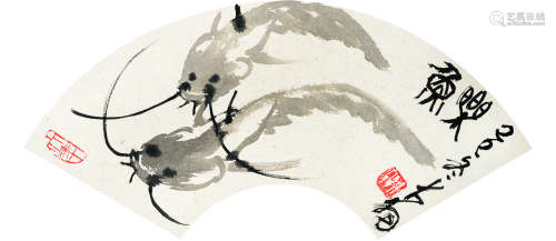 陈大羽（1912～2001） 鱼乐 镜片 纸本