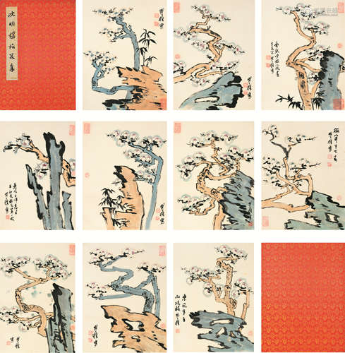 沈明权（b.1947） 梅花集 册页 纸本