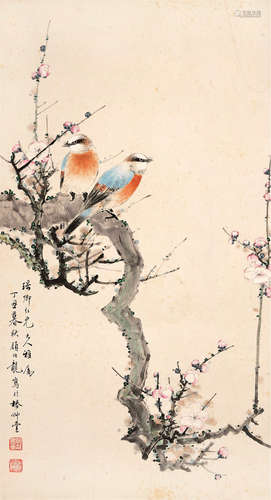 颜伯龙（1898～1955） 花鸟 镜片 纸本