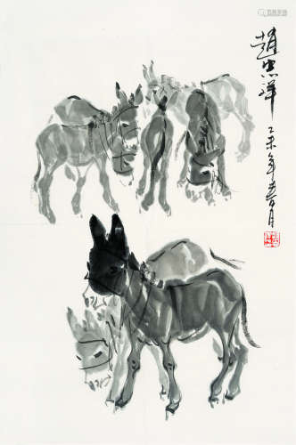 赵忠祥（b.1942） 驴 软片 纸本