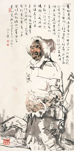 于志学（b.1935） 塞外老农 立轴 纸本