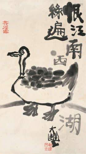 朱新建（1953～2014） 鸭 镜片 纸本