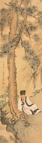 陈少梅（1909.4～1954.9） 高寿图 立轴 绢本