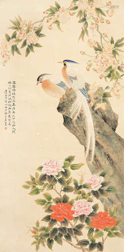 谢月眉（1906～1998） 花鸟 立轴 纸本