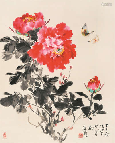 王雪涛（1903～1982） 牡丹图 立轴 纸本