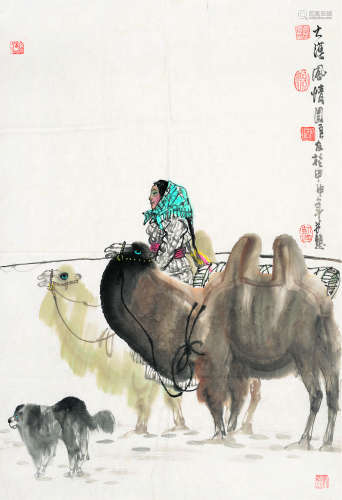 吴团良（1906～1996） 大漠风情 托片 纸本