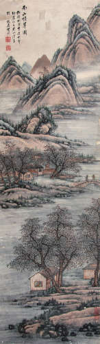 黄均 （1775-1850） 南山积翠图 设色纸本立轴