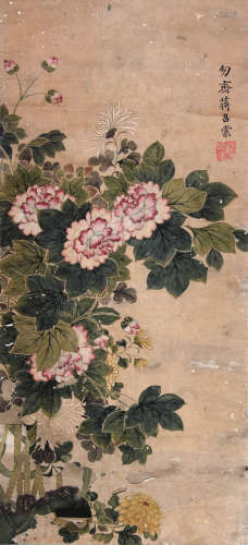 蒋召棠 （清） 工笔花卉 设色纸本立轴