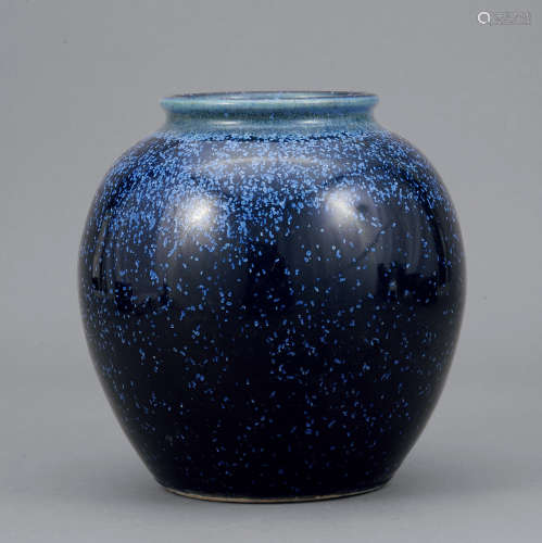 清乾隆 霁蓝釉太白罐