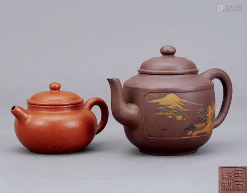 紫砂茶壶 （二件）