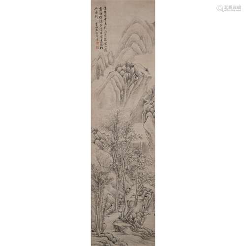 WANG ZHEN LANDSCAPE SCROLL PAINTING