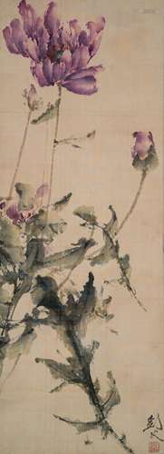 GAO JIANFU PEONY SCROLL PAINTING