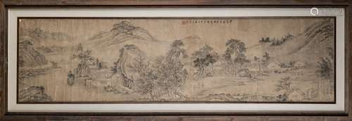 ca 1484 MING, FRAMED SHEN ZHOU LANDSCAPE PAINTING