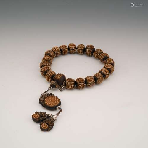 CHENXIANG BEADS FILIGREE INLAID PRAYERS BRACELET