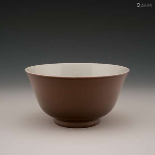 QIANLONG CARMINE-RED MONOCHROME PORCELAIN BOWL