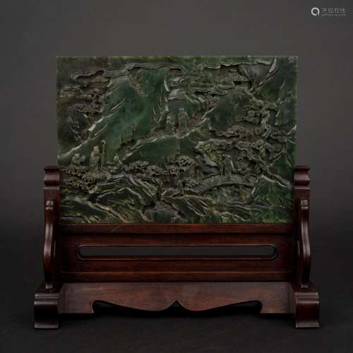 GREEN JADE LANDSCAPE TABLE SCREENS