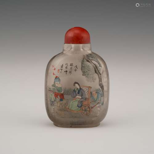 19/20TH C QING DYNASTY CHINESE REVERSE PAINTING SNUFF