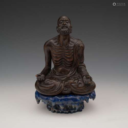 18/19TH C CHINESE CHENXIANG LUOHAN & LAPIS STAND