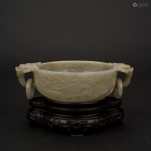 CHINESE MARRIAGE BOWL ON STAND