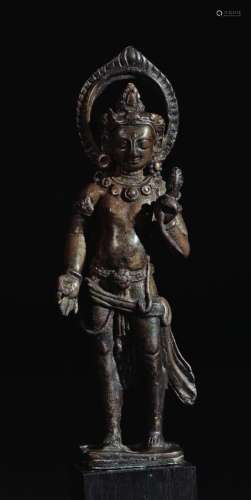 8-9世纪 铜尼泊尔文殊变身像