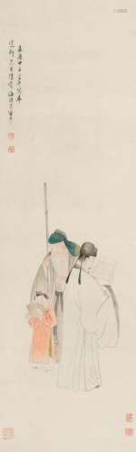 朱鹤年 1804年作 读书图 设色纸本 立轴