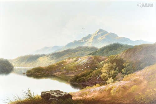 Andrew Grant Kurtis, contemporary, oil on canvas, Highland Loch Scene, signed, 51 cm x 77 cm
