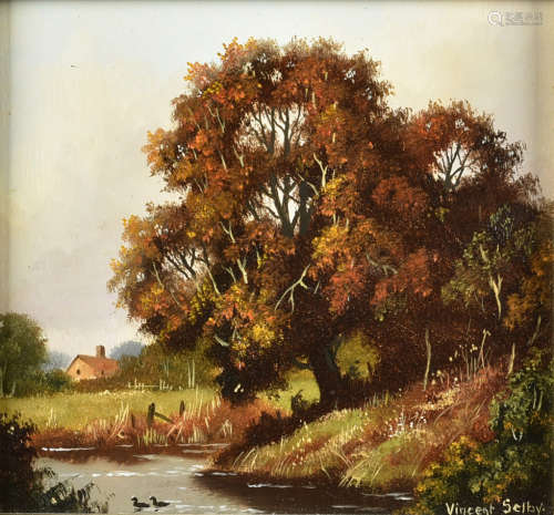 20th Century, Vincent Selby, oil on board, The Great Tree, signed lower right, 13 cm x 14 cm and a