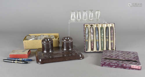 An original shop stock Conway Stewart set of no.15 pens, in individual boxes encased in a mauve