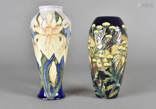 Two Moorcroft pottery vases including an ovoid example, tube-lined decorated Tansy pattern, 19 cm