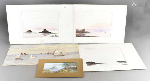 A quantity of 19th Century watercolours, and coloured prints, mostly British landscapes including St