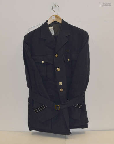 An RAF No.1 Dress Uniform, comprising jacket and trousers, together with a 1972 pattern raincoat