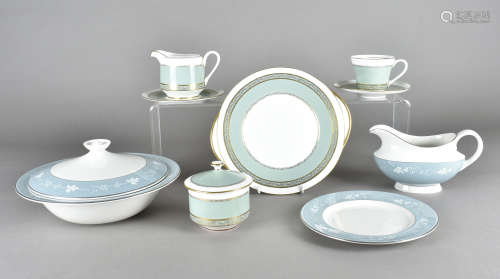 An Aynsley six place Gretna green and gilt tea service, together with a Royal Doulton Reflection