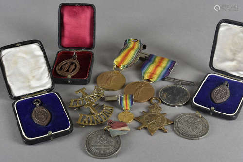 A Royal Navy WWI Victory medal and miniature, awarded to CHAPN. G.A J. NIBBS. R.N, together with a