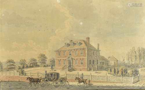 19th Century English School, watercolour, Country House, Mount Osprings, near Faversham Kent,
