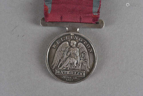 An 1815 Waterloo medal, awarded to WILLIAM HATHERLEY, 7TH REGIMENT HUSSARS