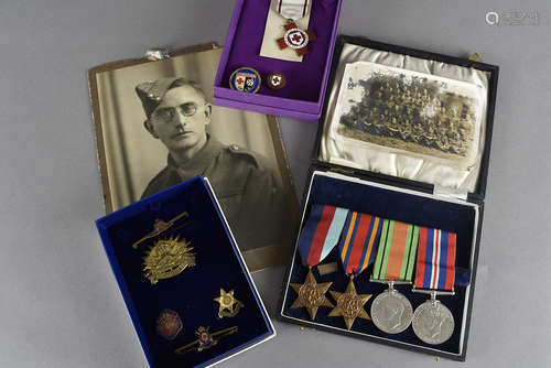 A WWII medal group, awarded to Gunner William Henry War, together with his Red Cross medals,