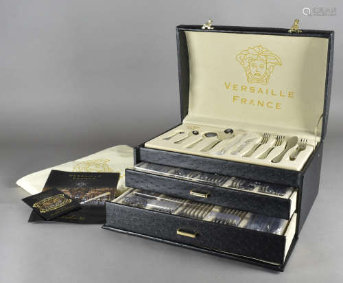 Two Versailles France 80 piece Cutlery sets, stainless steel flatware, in original boxes with