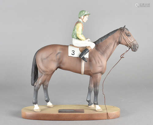 A Beswick model of Leicester Piggott on Nijinsky, Winner of Triple Crown 1970, on plinth base,