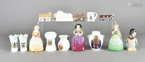 A quantity of Goss and later crested china, including a model of the Lucerne lion with Blackpool