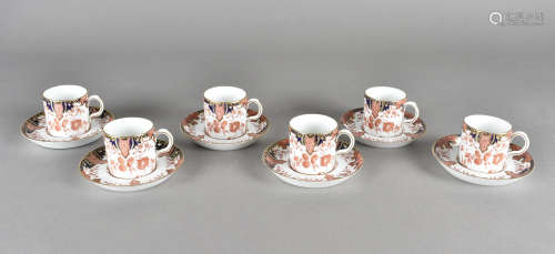An Edwardian Royal Crown Derby six place setting coffee set, in imari pattern