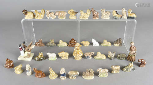 A quantity of Wade whimsies, including a Bunnykins figure titled Aerobic Bunnykins