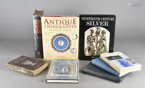 A collection of antique reference books, relating to silver