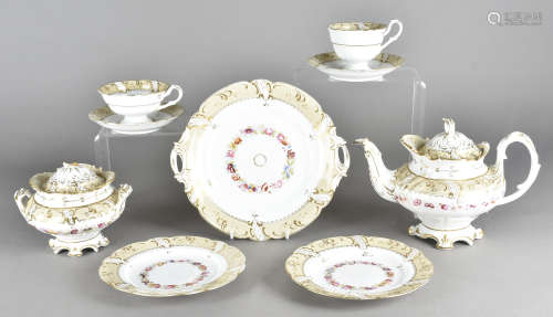 A 19th Century Ridgway breakfast and afternoon tea service, comprising teapot, sugar bowl and cover,